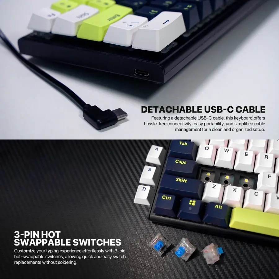 Fantech MK878S ATOM 104S MORI RGB - Full Size Mechanical Gaming Keyboard - Image 2