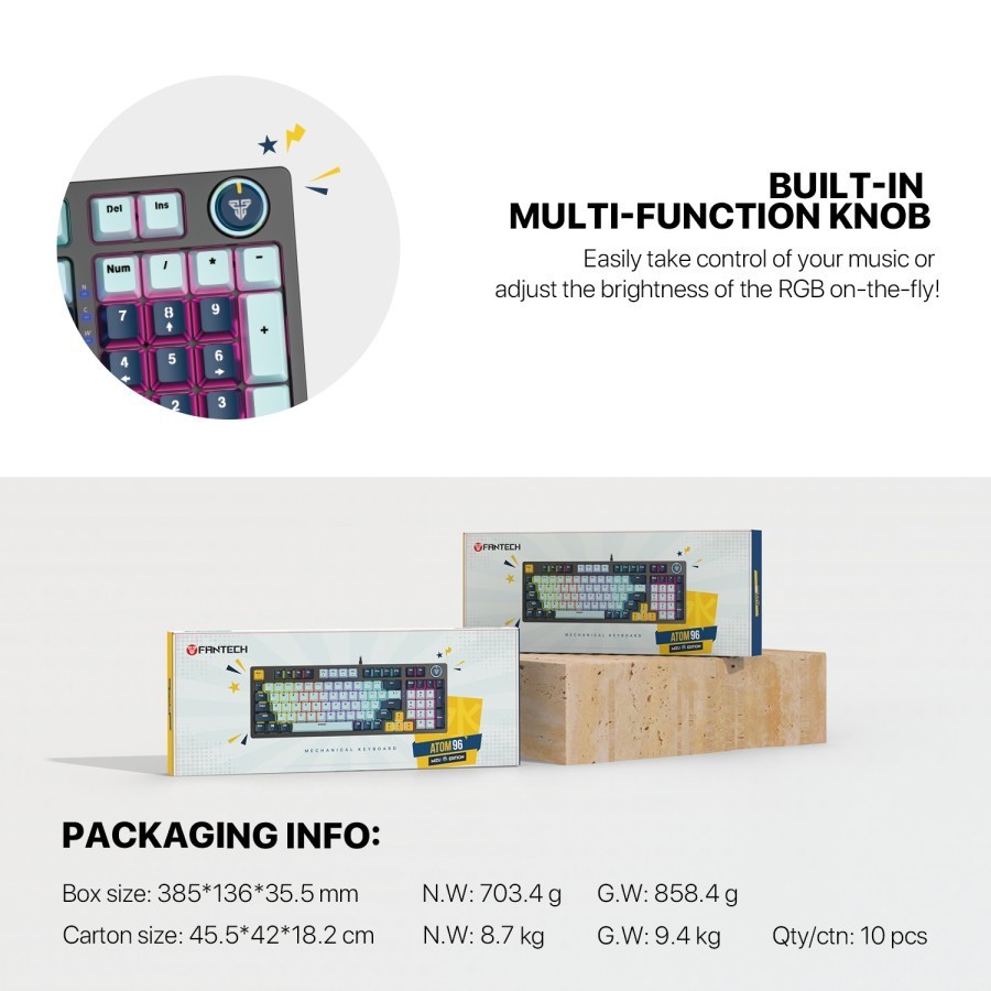 Fantech ATOM96 MK890 V2 Mizu RGB - 95% Mechanical Gaming Keyboard - Image 4