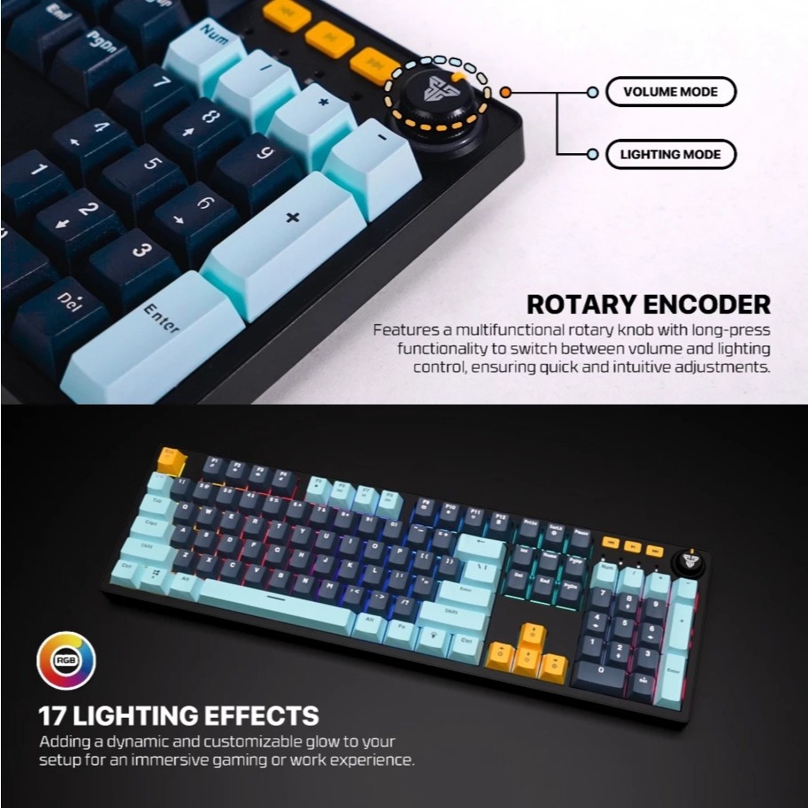 Fantech ATOM107S MK893S Mizu RGB - Full Size Mechanical Gaming Keyboard - Image 4