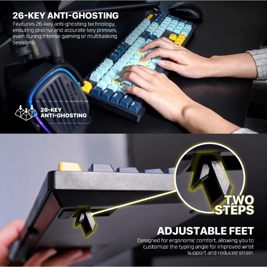 Fantech ATOM107S MK893S Mizu RGB - Full Size Mechanical Gaming Keyboard - Image 5