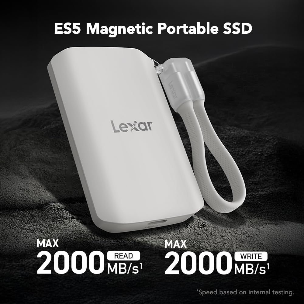 Lexar ES5 Magnetic SSD External Portable 1TB - 1 TB USB-C 3.2 - Image 2