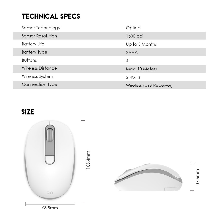 Mouse Fantech Office GO W192 - Silent Click Mouse - Image 6