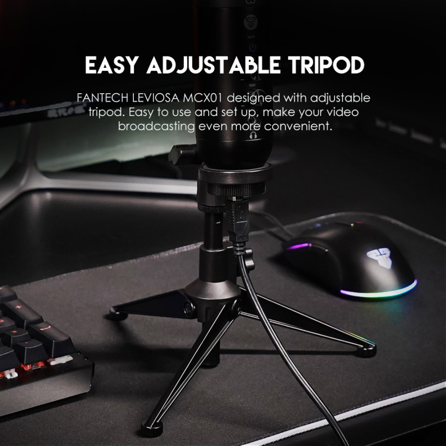 Microphone Gaming Fantech MCX01 Leviosa RGB - USB Mic For Streamers - Image 5