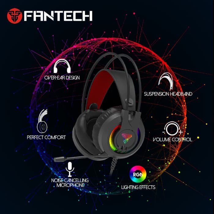 Headphone Gaming Fantech HG20 Chief II - Headset RGB HG 20 - Image 2
