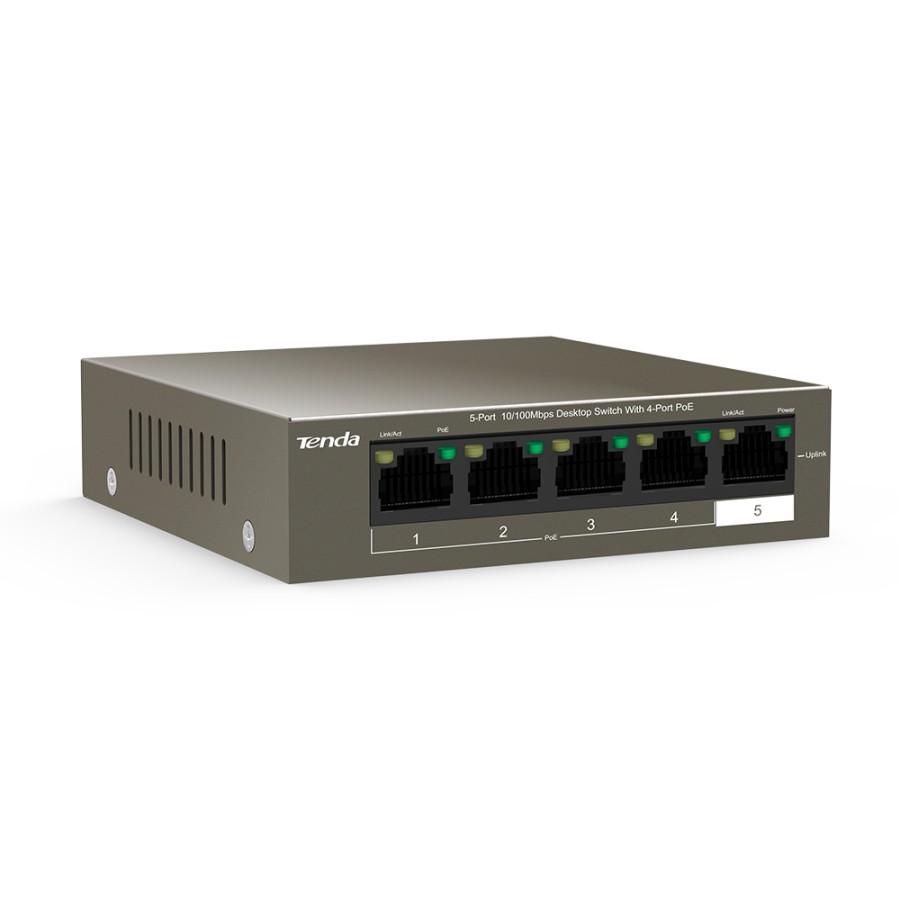 Tenda TEF1105P-4-63W 5-Port 10/100Mbps Desktop Switch with 4-Port PoE - Image 2