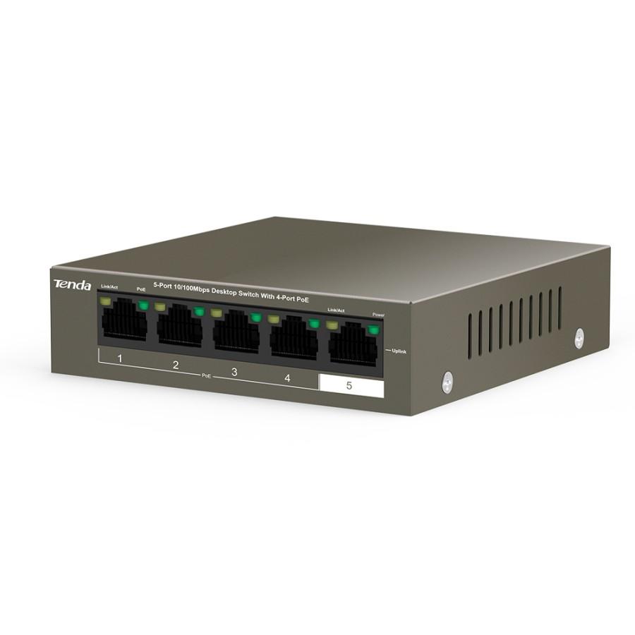 Tenda TEF1105P-4-63W 5-Port 10/100Mbps Desktop Switch with 4-Port PoE - Image 3