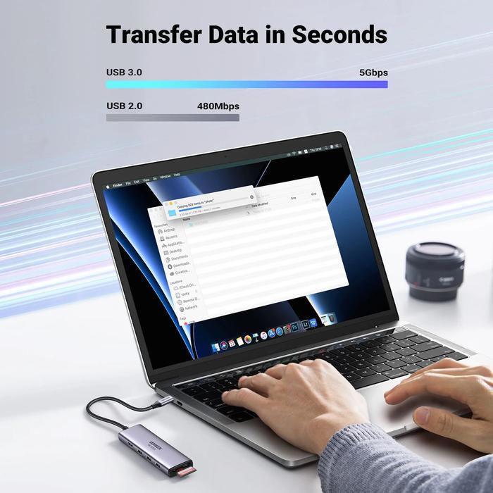 UGreen 20956A 6 In 1 Ports USB Hub Type C to USB 3.0 with HDMI SD/TF Card - Image 3