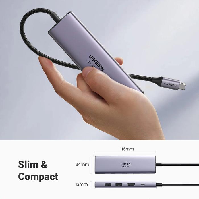 UGreen 20956A 6 In 1 Ports USB Hub Type C to USB 3.0 with HDMI SD/TF Card - Image 8