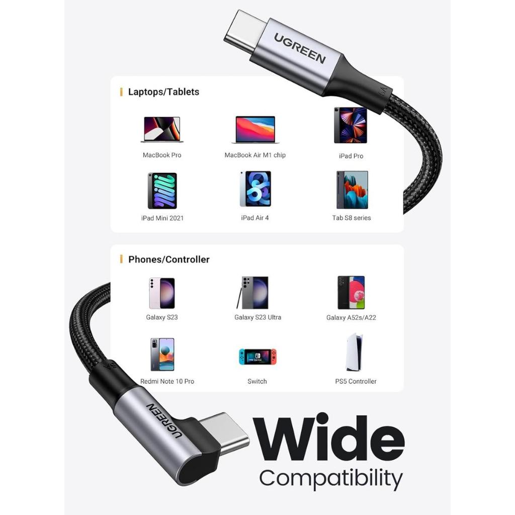 UGreen Kabel Data USB Type-C to Type-C Gaming Nylon Fast Charging - Image 8