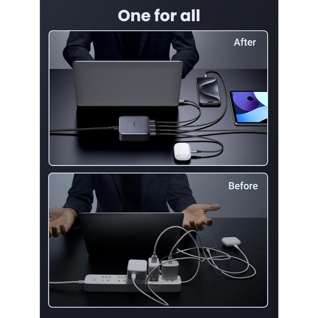 UGreen Nexode GaN 100W 4 In 1 Fast Charging USB A & 3 Port USB C 90928 - Image 5