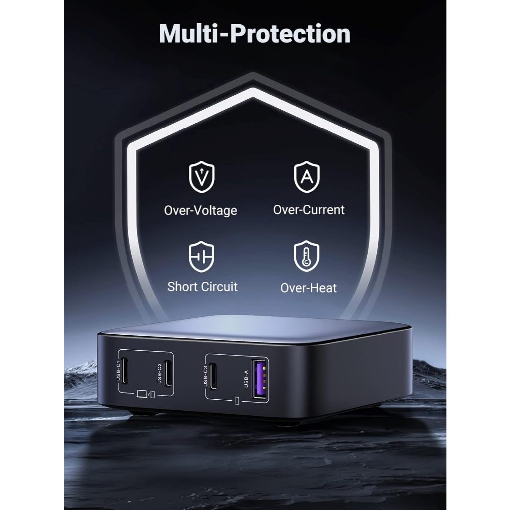 UGreen Nexode GaN 100W 4 In 1 Fast Charging USB A & 3 Port USB C 90928 - Image 6