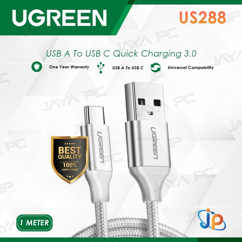 UGreen US288 Cable USB A To USB C Nylon Braided - Quick Charging 3.0 - Image 2