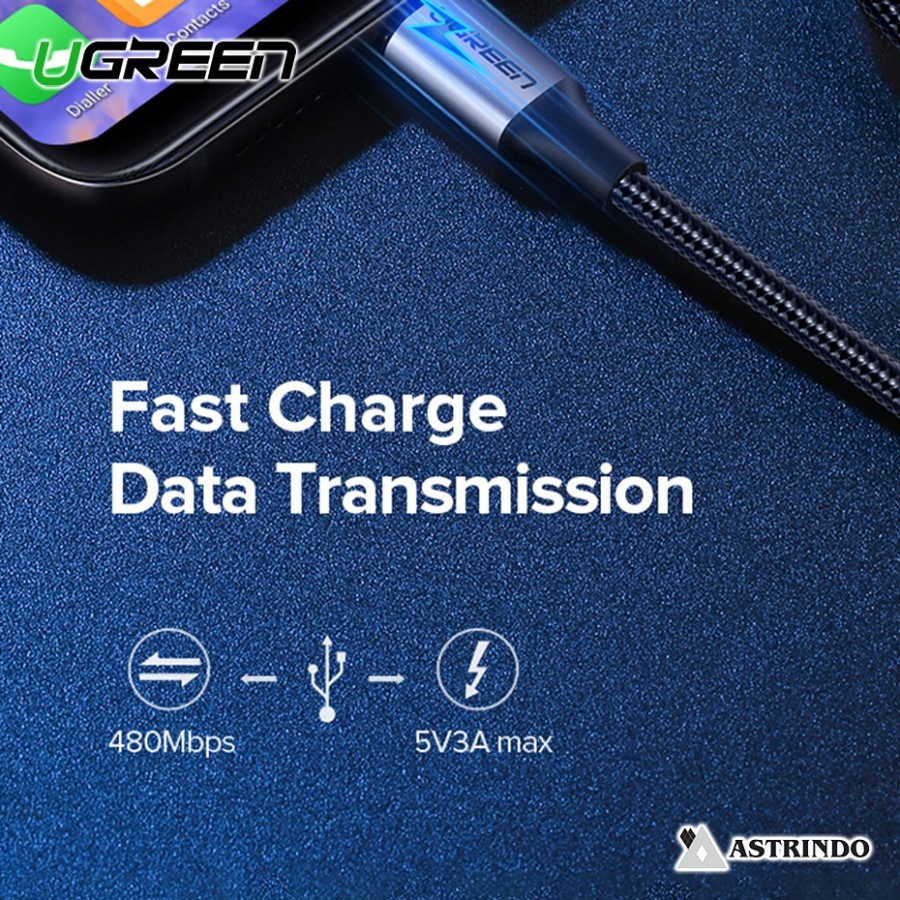 UGreen US288 Cable USB A To USB C Nylon Braided - Quick Charging 3.0 - Image 5