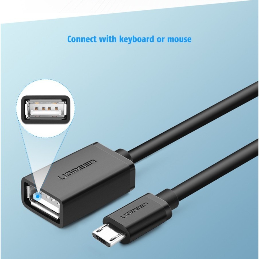 UGreen US133 Extension Cable Adapter Micro USB To USB A 2.0 Female - Image 3
