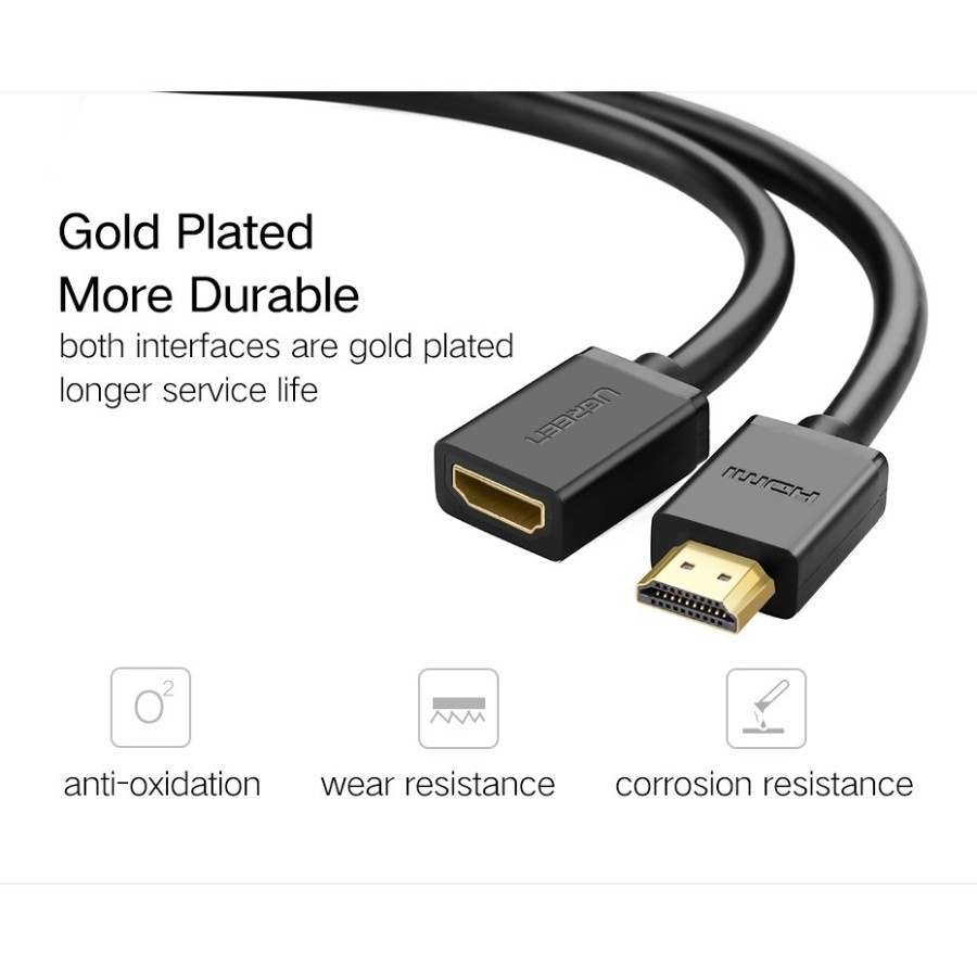 UGreen HD107 Extension Cable HDMI 2.0 Male To Female - Image 3