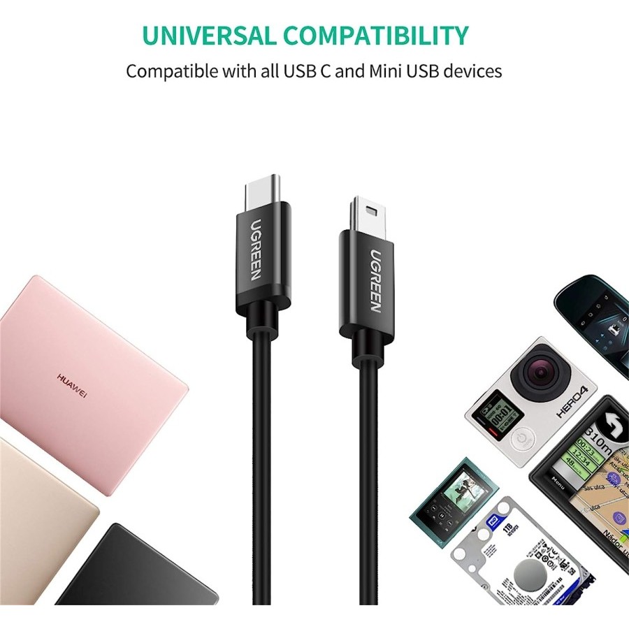 UGreen 50445 Cable USB-C To Mini USB 1M - Image 3