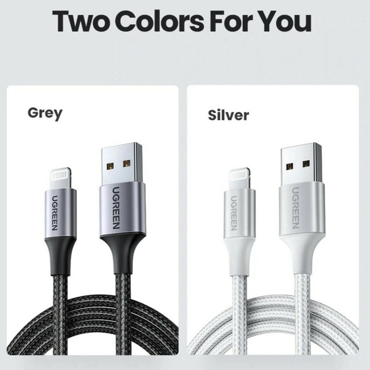 UGreen US199 Cable Data & Fast Charging iPhone MFI USB A To Lightning - Image 2