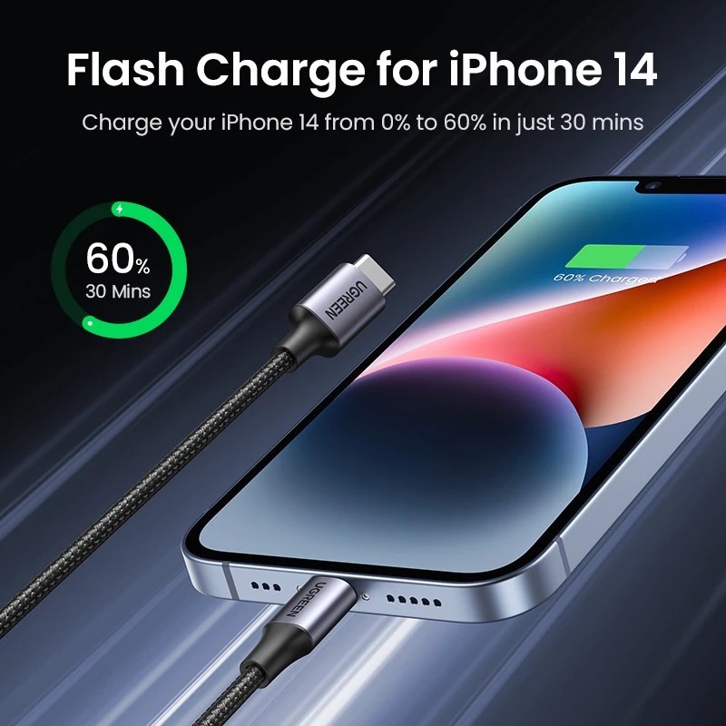 UGreen US199 Cable Data & Fast Charging iPhone MFI USB A To Lightning - Image 3
