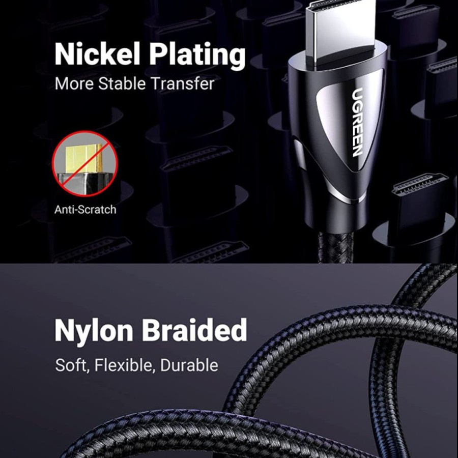 UGreen HD140 Extension Cable HDMI 2.1 Male To Male 8K - Nylon Braided - Image 4