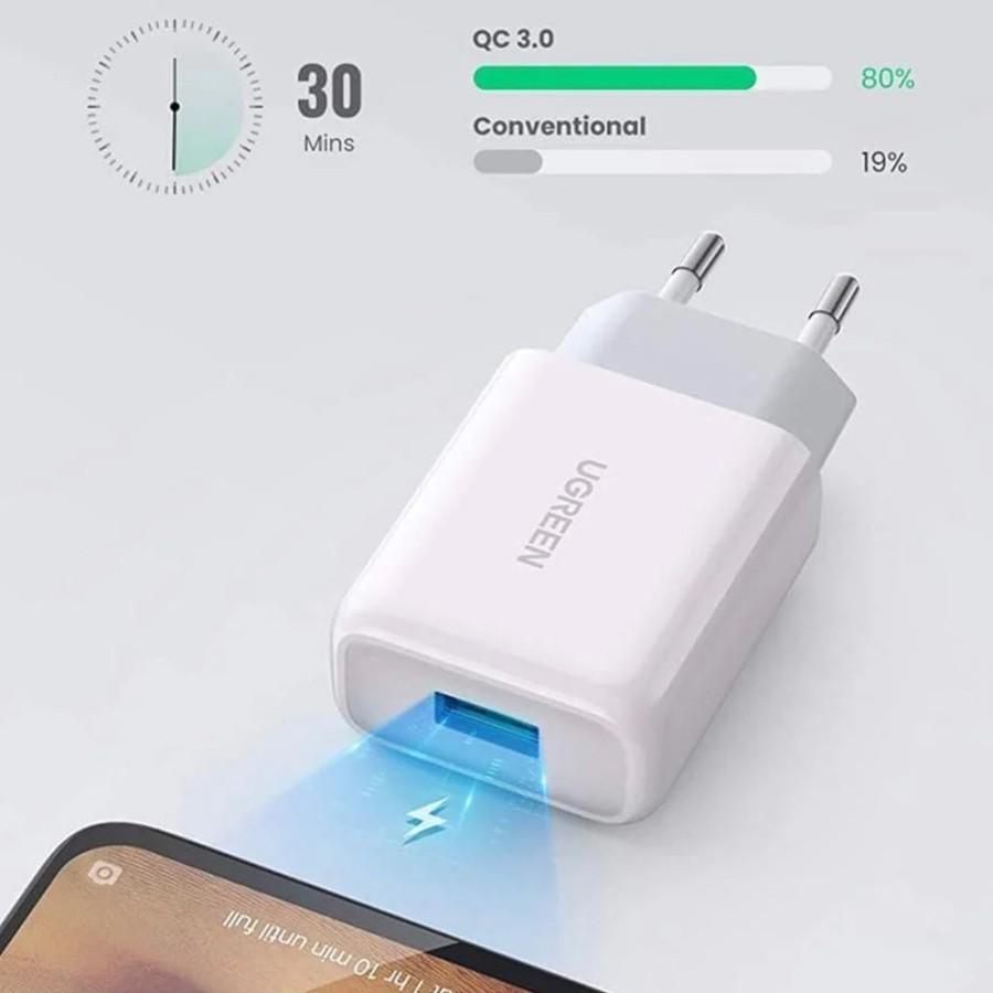 UGreen Kepala Charger Quick Charge CD122 - USB A Fast Charging QC 3.0 18W - Image 2