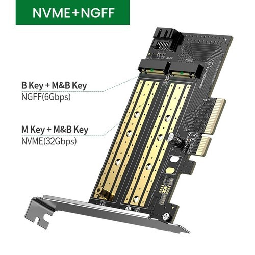 UGreen 70504 SSD M.2 2280/ 2242 M.2 Sata NVMe to PCI-E 3.0 X4 Expansion Card - Image 2