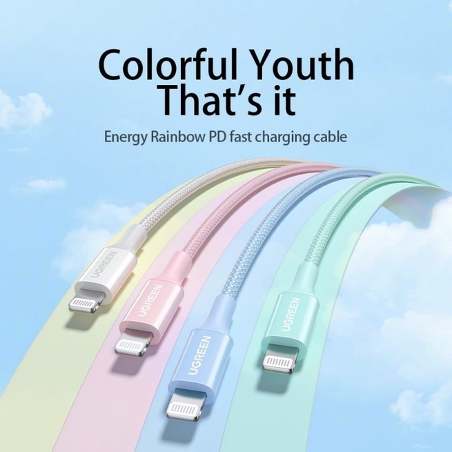 UGreen US532 Kabel USB Type-C to Lightning Weaven MFI Nylon Braided Fast Charging - Image 6