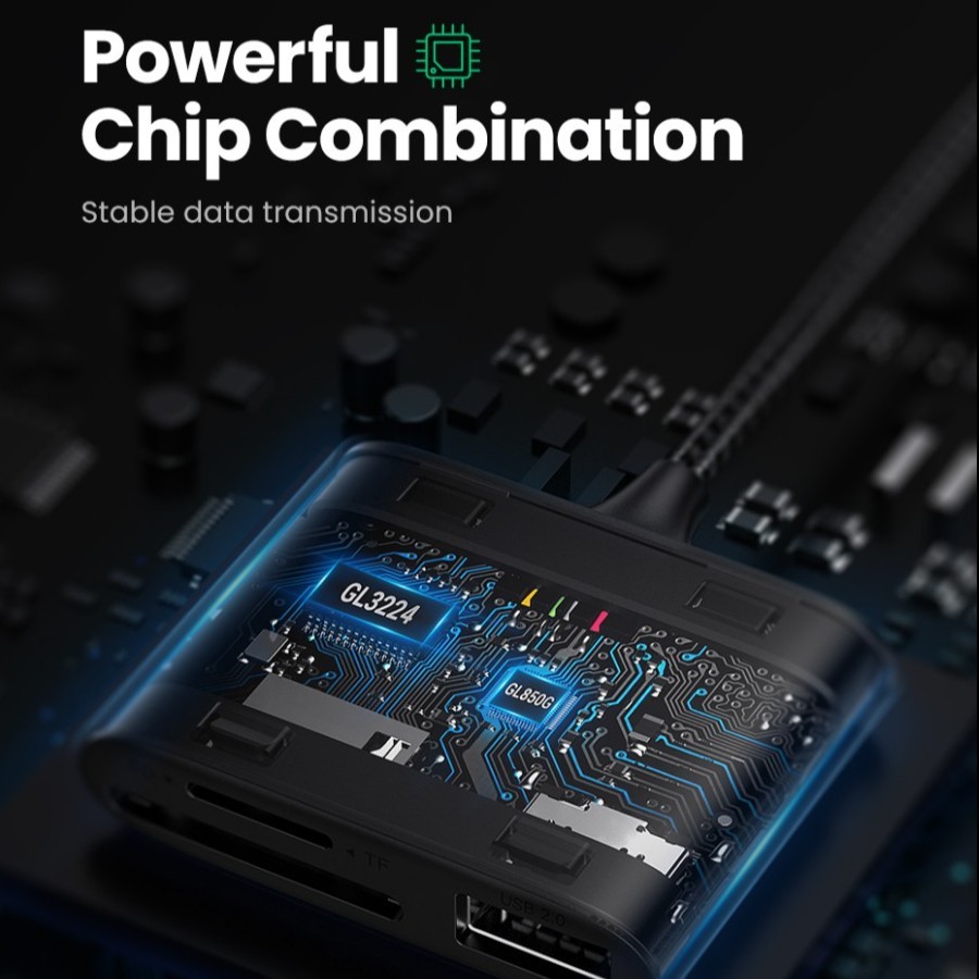 UGreen 80798 Adapter 3 In 1 USB C to USB A SD TF Card Reader - Image 4