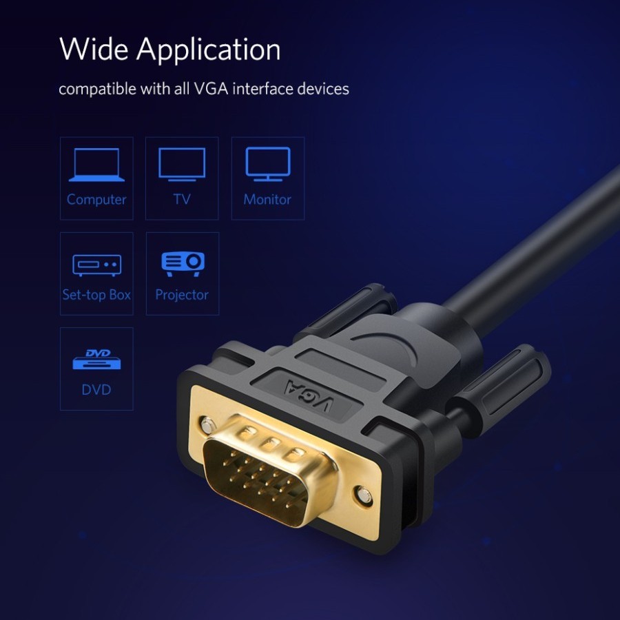 UGreen Kabel VGA To VGA Male Full HD 1080P High Quality - Image 6