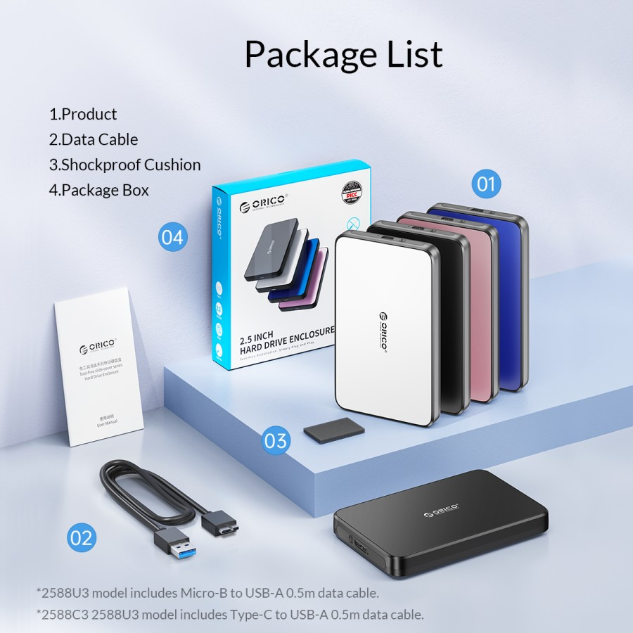 ORICO External Hardisk SSD Portable 2588U3-V1 2.5 USB 3.0 Enclosure - Image 5