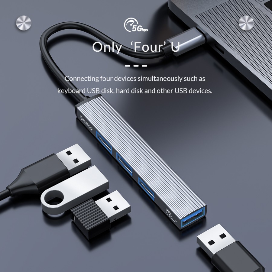 Orico AH-13 USB Type-C To 4 Port USB 3.0 & 2.0 HUB Expansion - Image 4