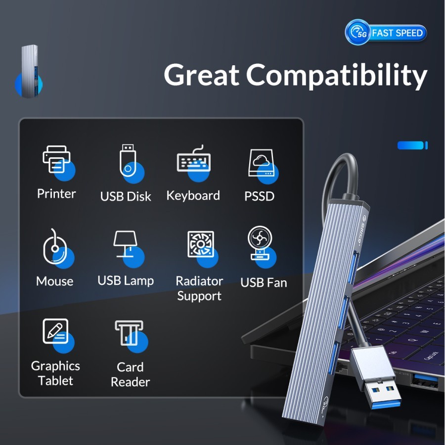 Orico AH-A13 4 Port USB 3.0 HUB Expansion - Image 4