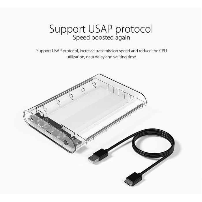 Orico Case External Hardisk PC Portable 3139U3 3.5 Sata USB 3.0 - Enclosure Transparent Harddisk HDD - Image 2