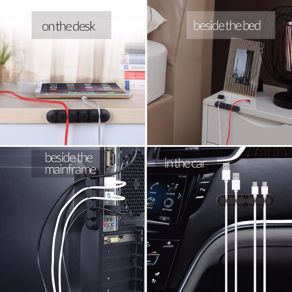 Orico CBS5 Desktop Cable Manager - Silicone Cord Holder Clip - Image 6
