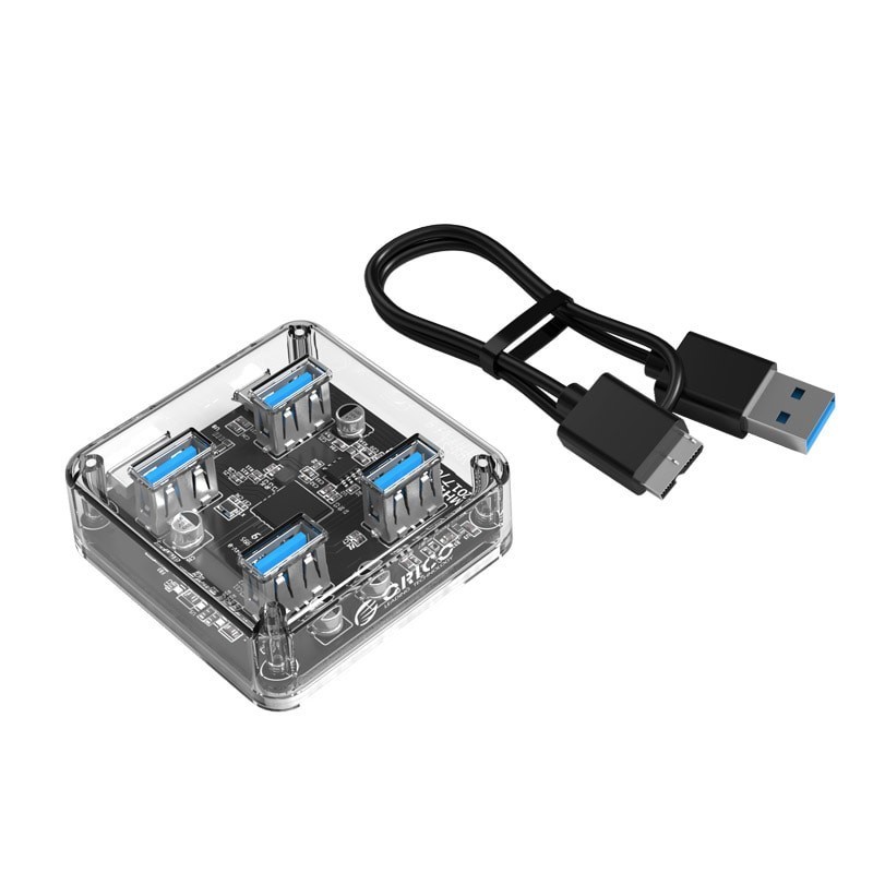 Orico MH4U-U3 4 Port USB 3.0/ USB HUB Expansion Transparent - Image 4