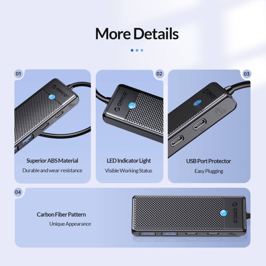 ORICO PAPW2AC-C3 4 Port USB Type-C To 4 Port USB 3.0 Expansion - Image 5