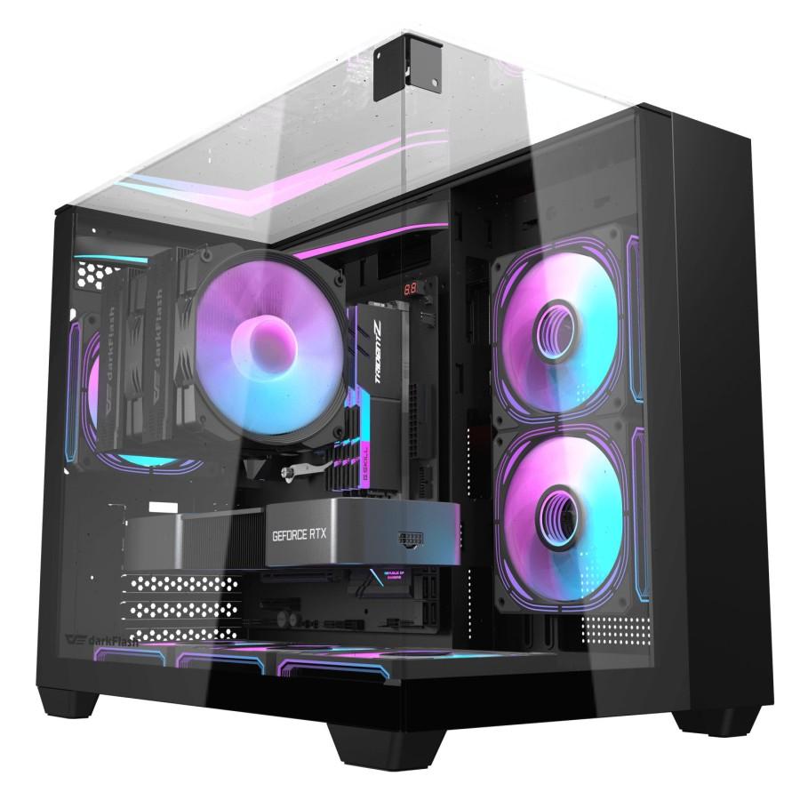 darkFlash TH285M M-ATX PC CPU Case - Tempered Glass Casing - Image 2