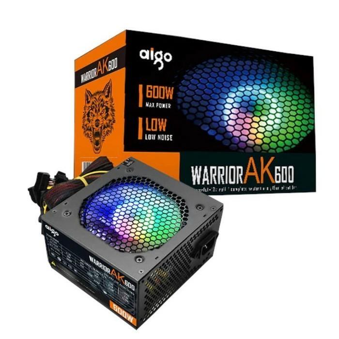 darkFlash Aigo AK600 Rainbow LED 600W PSU - Power Supply 600 Watt - Image 2