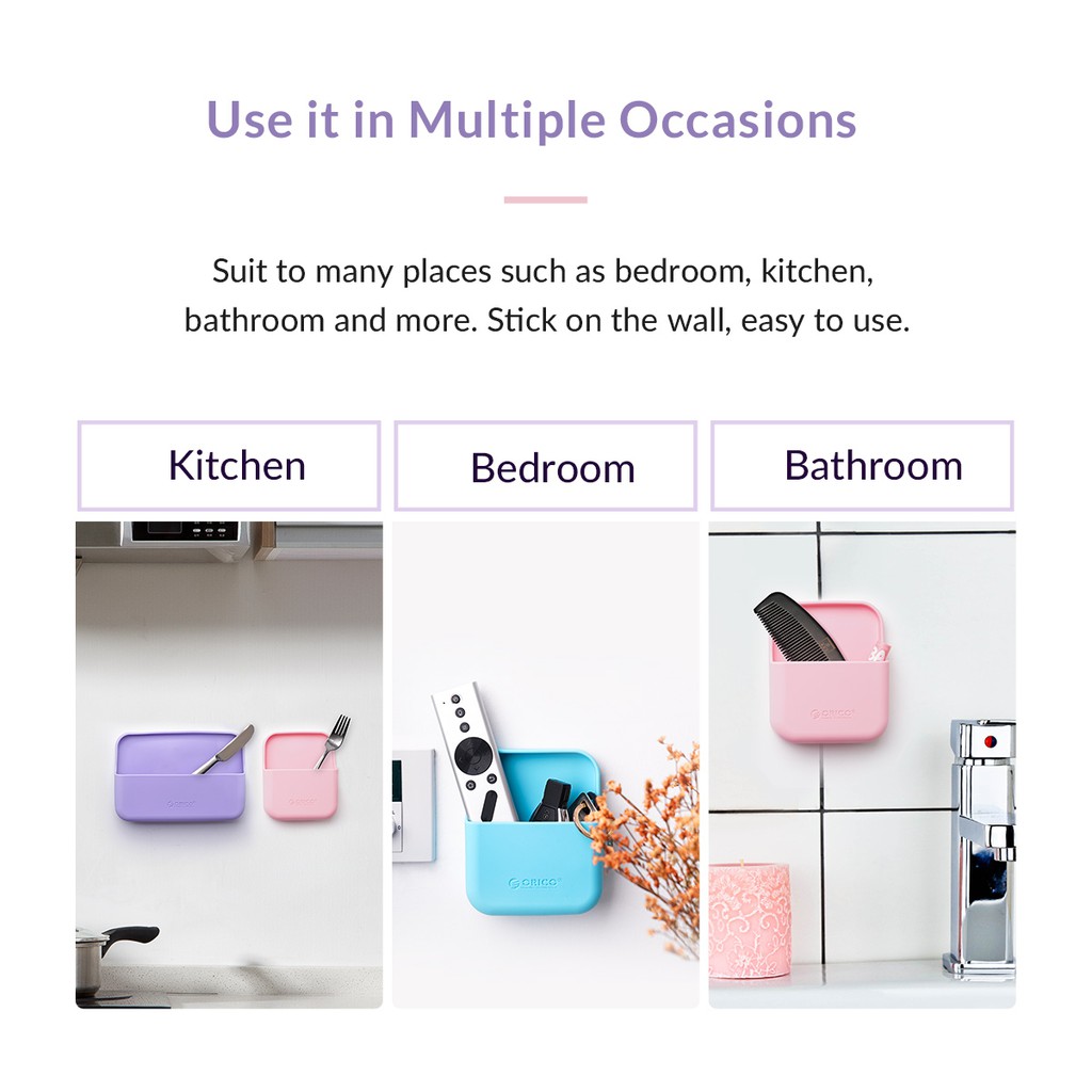Orico SG-W1 Storage Box Wall mount Silicone/ Holder Multifungsi - Image 5