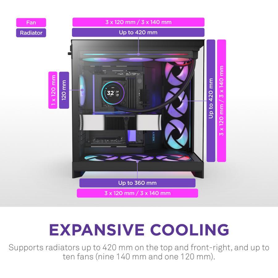 NZXT H9 Flow RGB+ 2025 Case - Tempered Glass Casing - Image 6