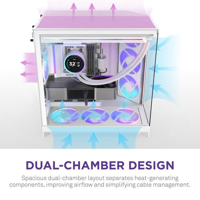 NZXT H9 Flow RGB 2025 Case - Tempered Glass Casing - Image 8