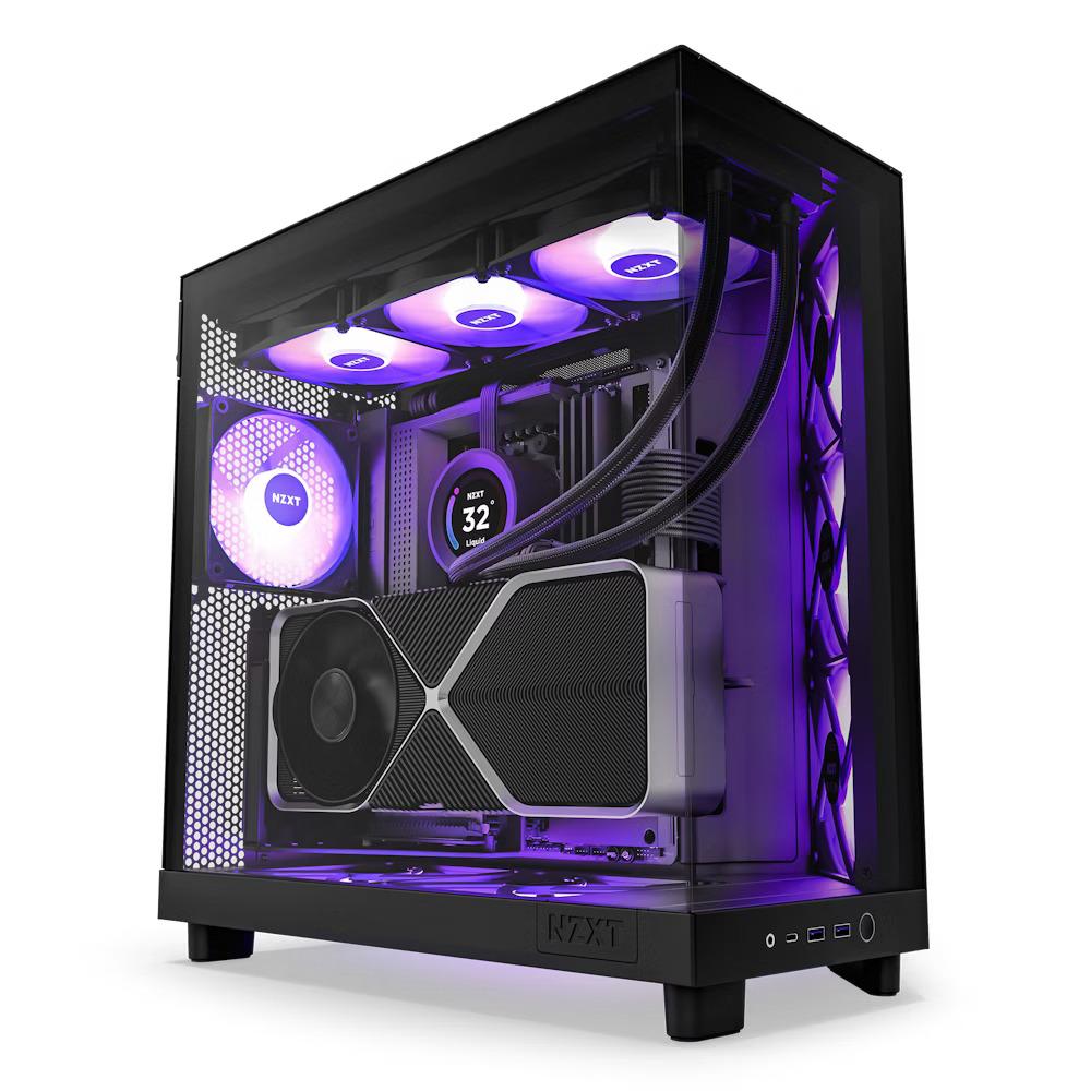 NZXT H6 Flow RGB Gaming Case - Tempered Glass Casing - Image 2