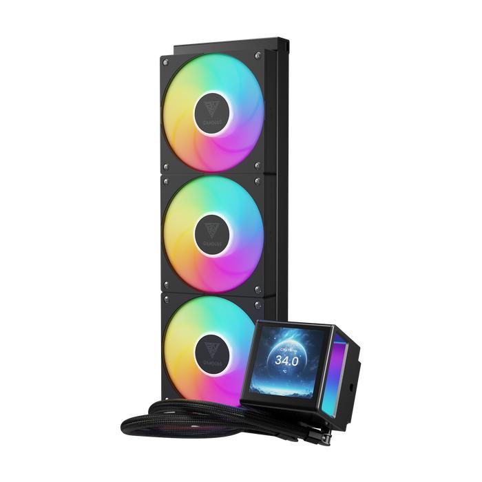 GAMDIAS Chione P5-360 ARGB - CPU AIO Liquid Cooler Fan 360mm with IPS LCD Display - Image 2