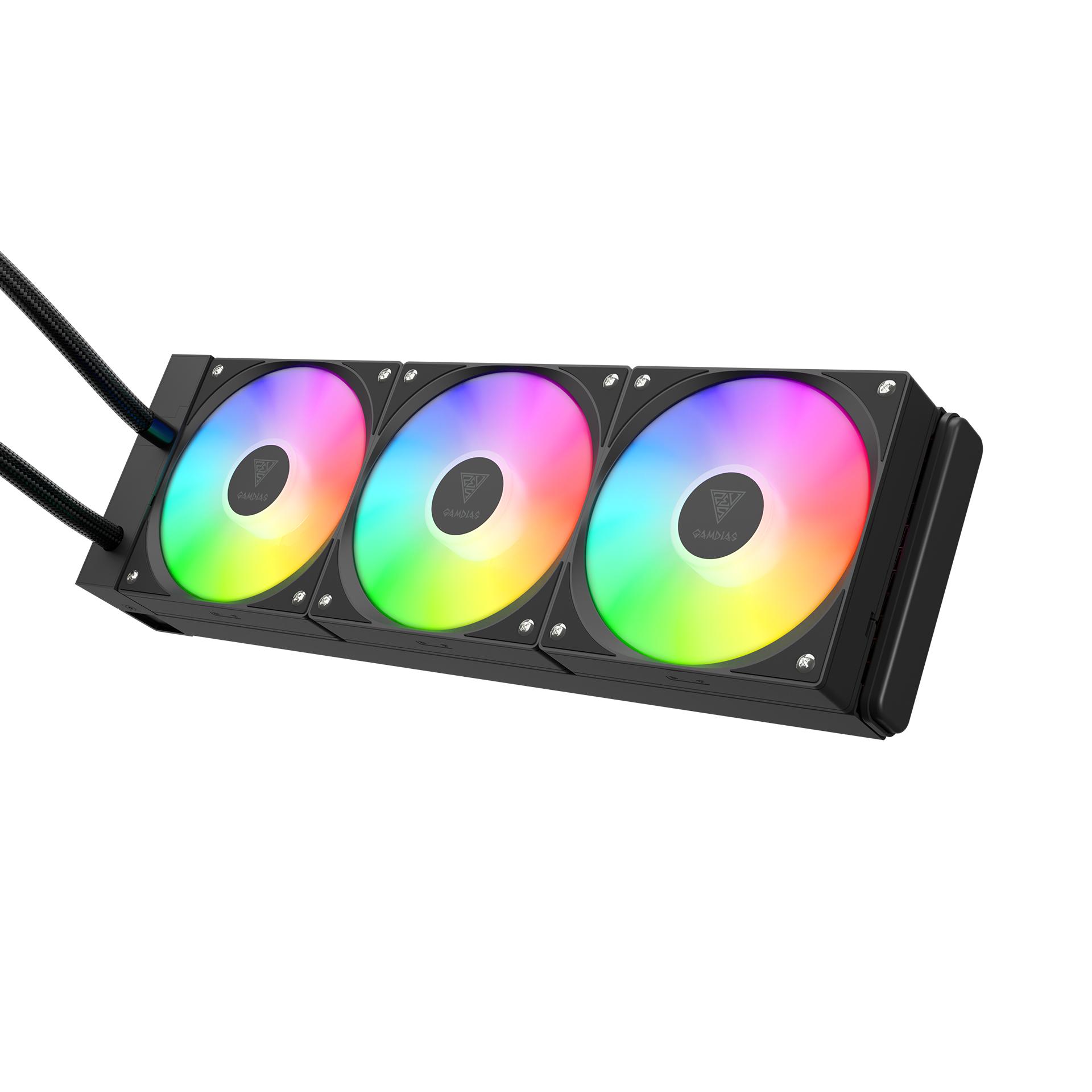 GAMDIAS Chione E4-360 ARGB - CPU Cooler Liquid Fan 360mm with Digital Display - Image 6