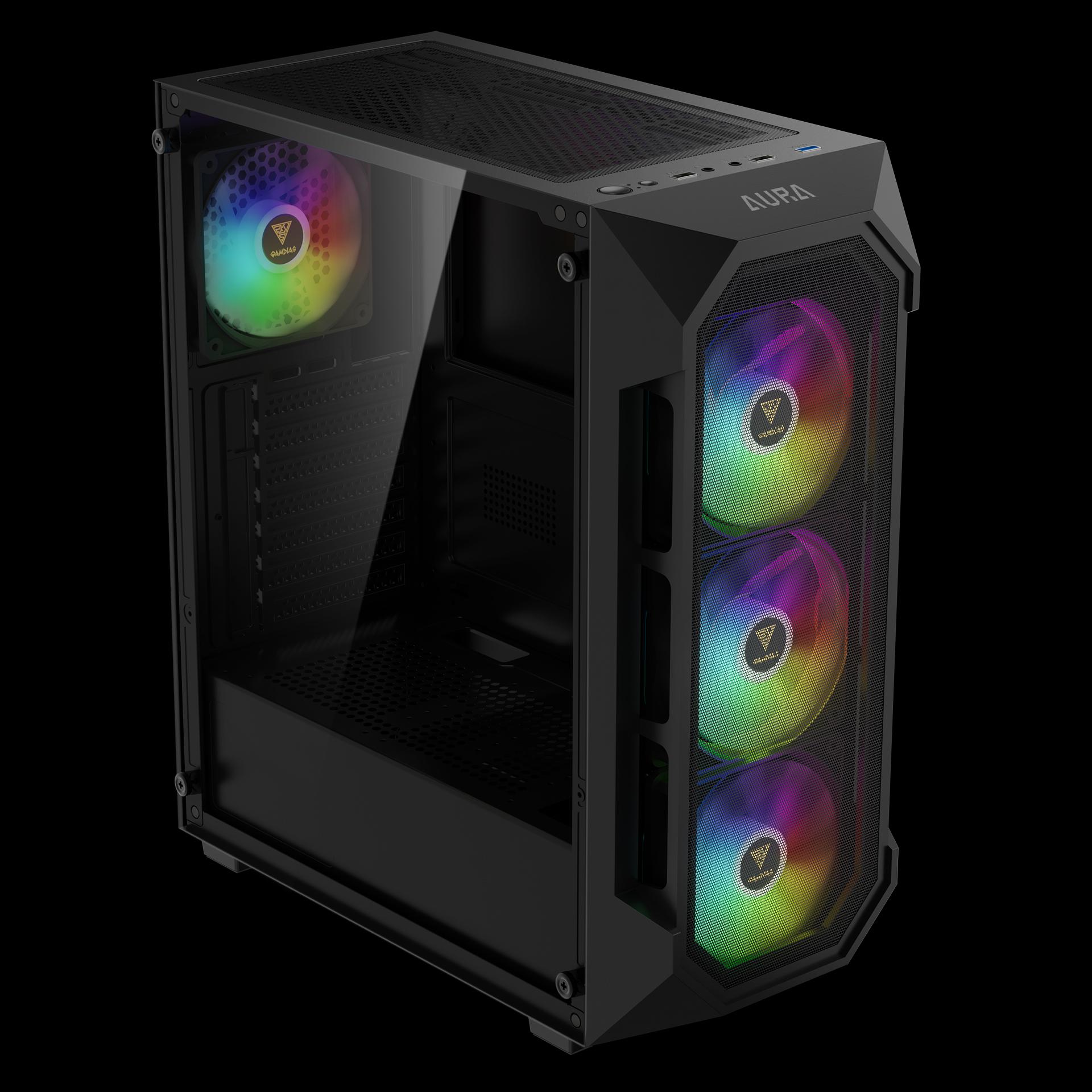 GAMDIAS Aura GC1 Elite ARGB Mesh Case - Tempered Glass Casing - Image 5