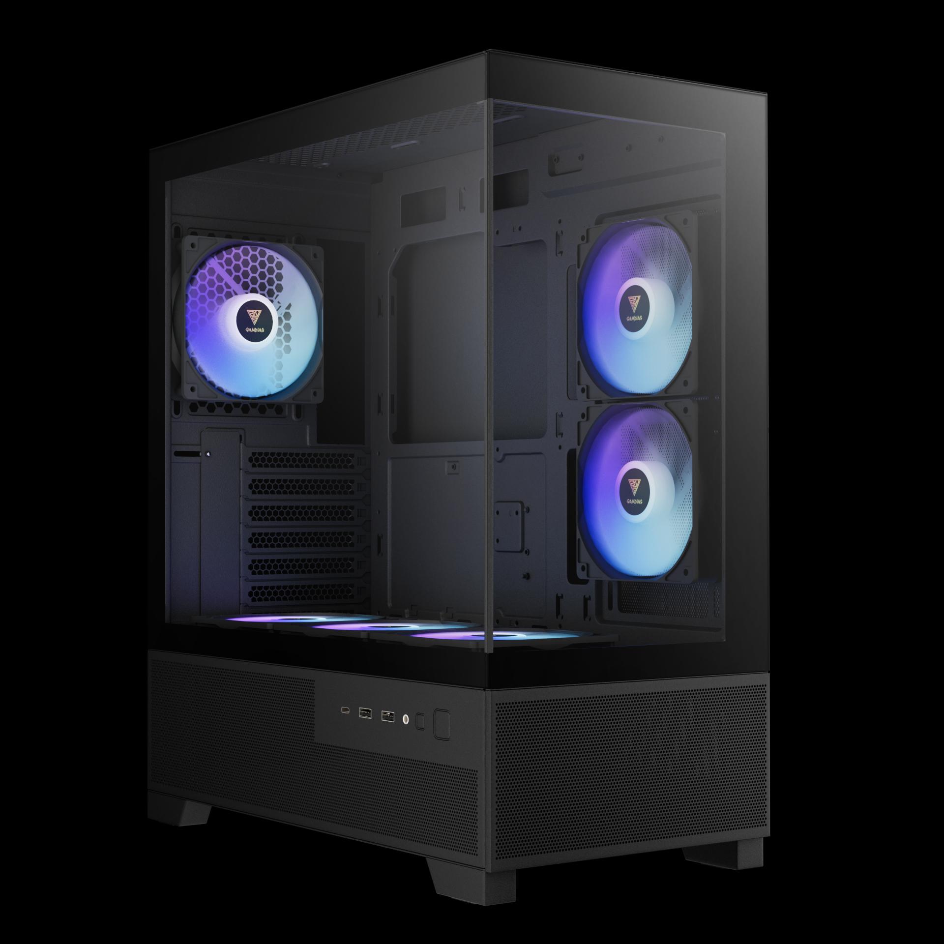 GAMDIAS Aura GC12 ARGB Case - Tempered Glass Casing - Image 2