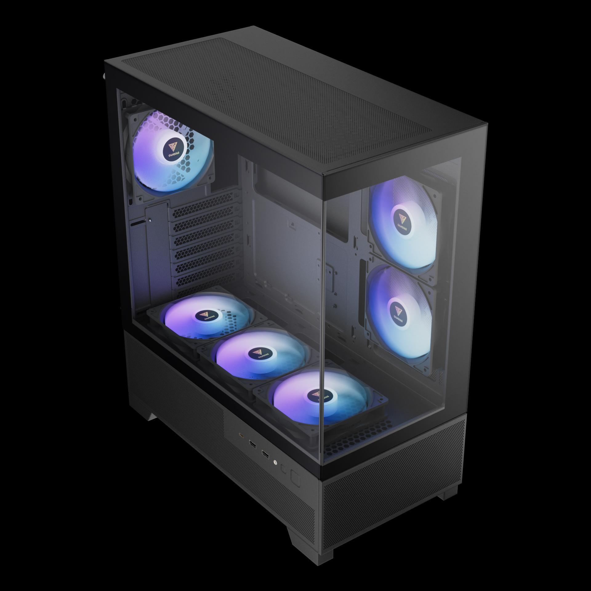 GAMDIAS Aura GC12 ARGB Case - Tempered Glass Casing - Image 3