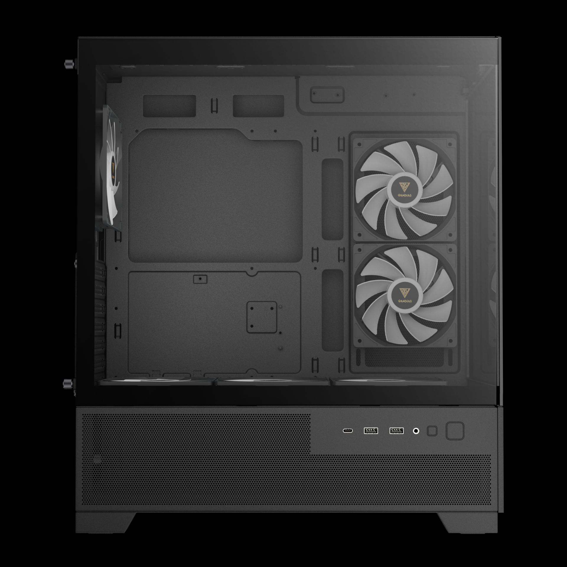 GAMDIAS Aura GC12 ARGB Case - Tempered Glass Casing - Image 5