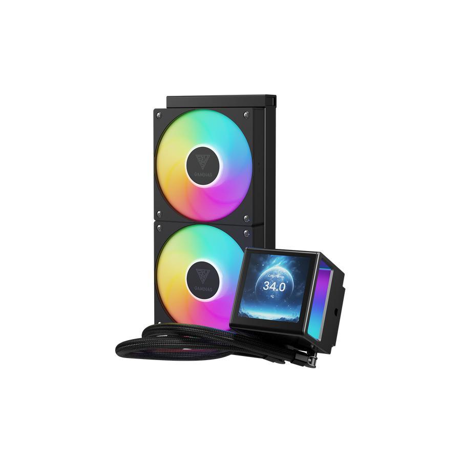 GAMDIAS Chione P5-240 ARGB - CPU Cooler Liquid Fan 240mm with IPS Digital Display - Image 2