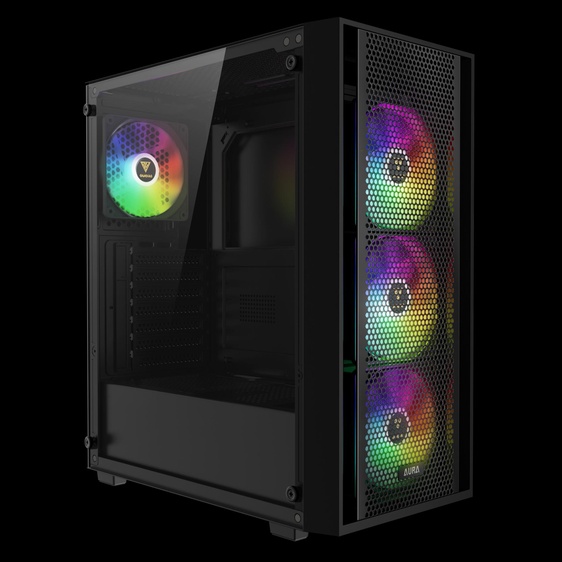 GAMDIAS Aura GC2 Elite ARGB Mesh Case - Tempered Glass Casing - Image 2