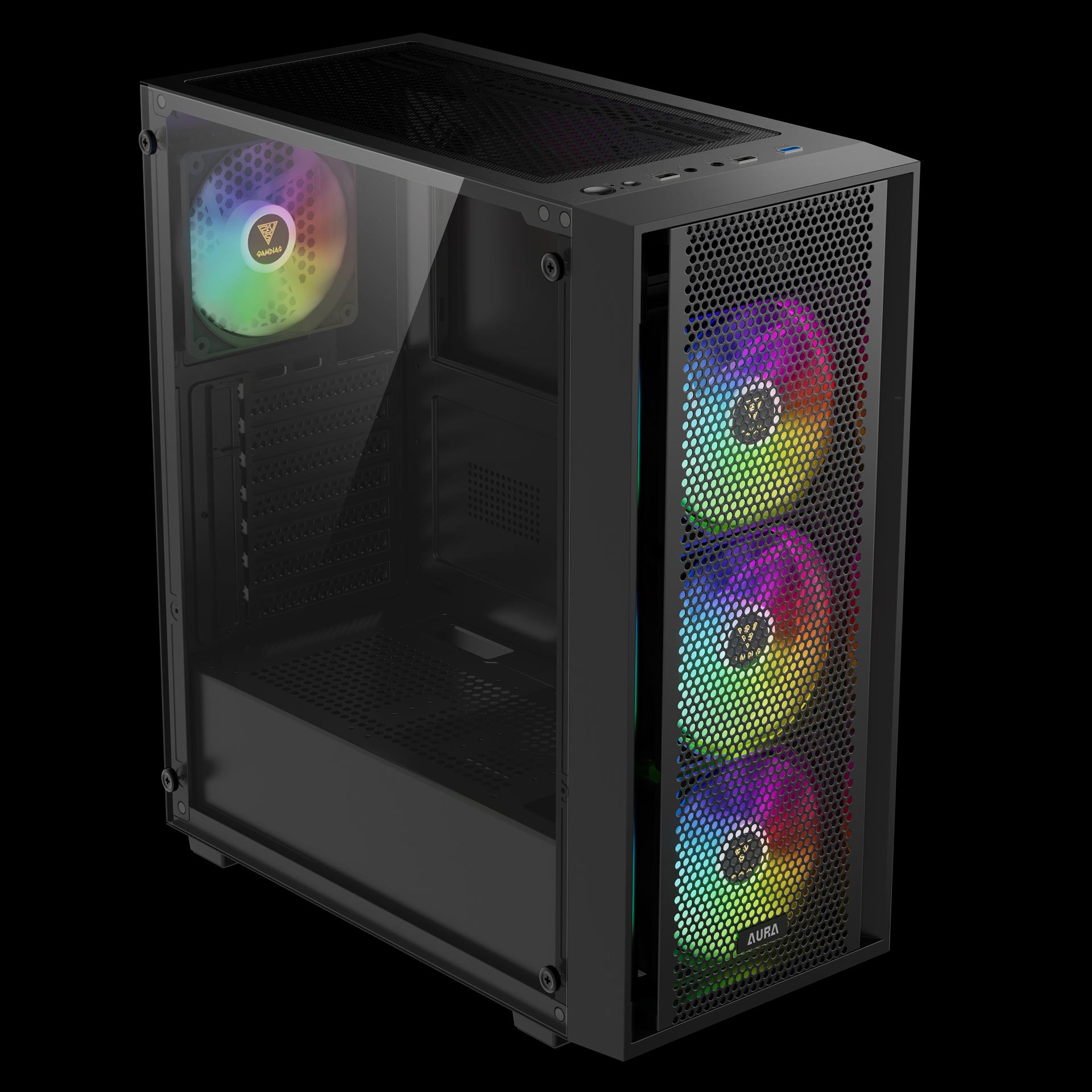 GAMDIAS Aura GC2 Elite ARGB Mesh Case - Tempered Glass Casing - Image 5